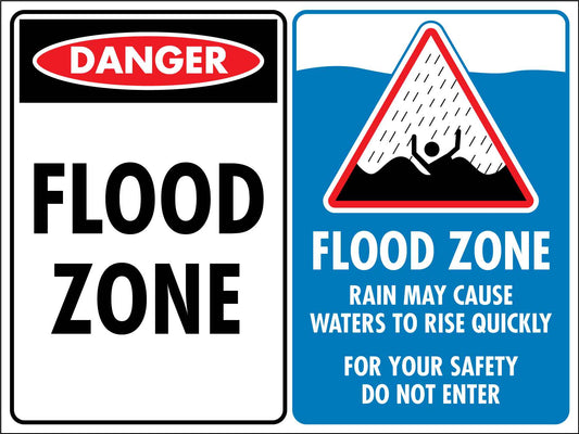 Danger Flood Zone Sign - New Signs