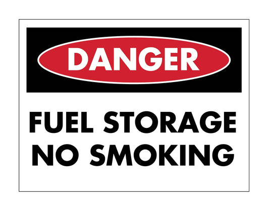 Danger Fuel Storage No Smoking Sign - New Signs