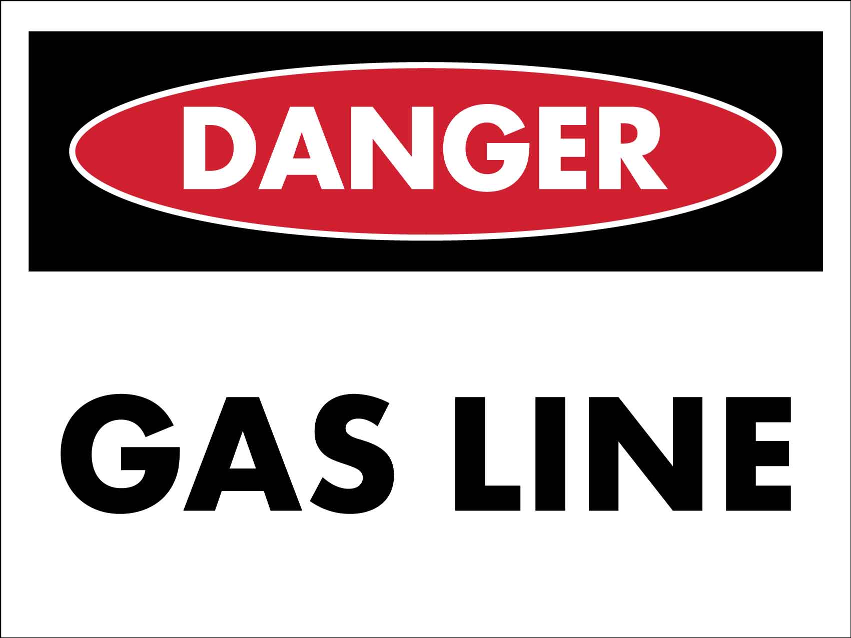 Danger Gas Line Sign - New Signs