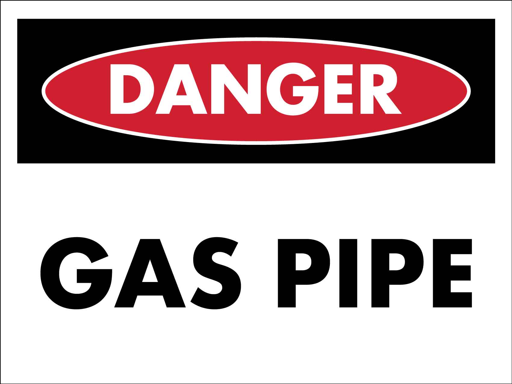 Danger Gas Pipe Sign - New Signs