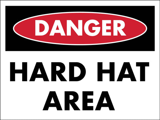 Danger Hard Hat Area Sign - New Signs