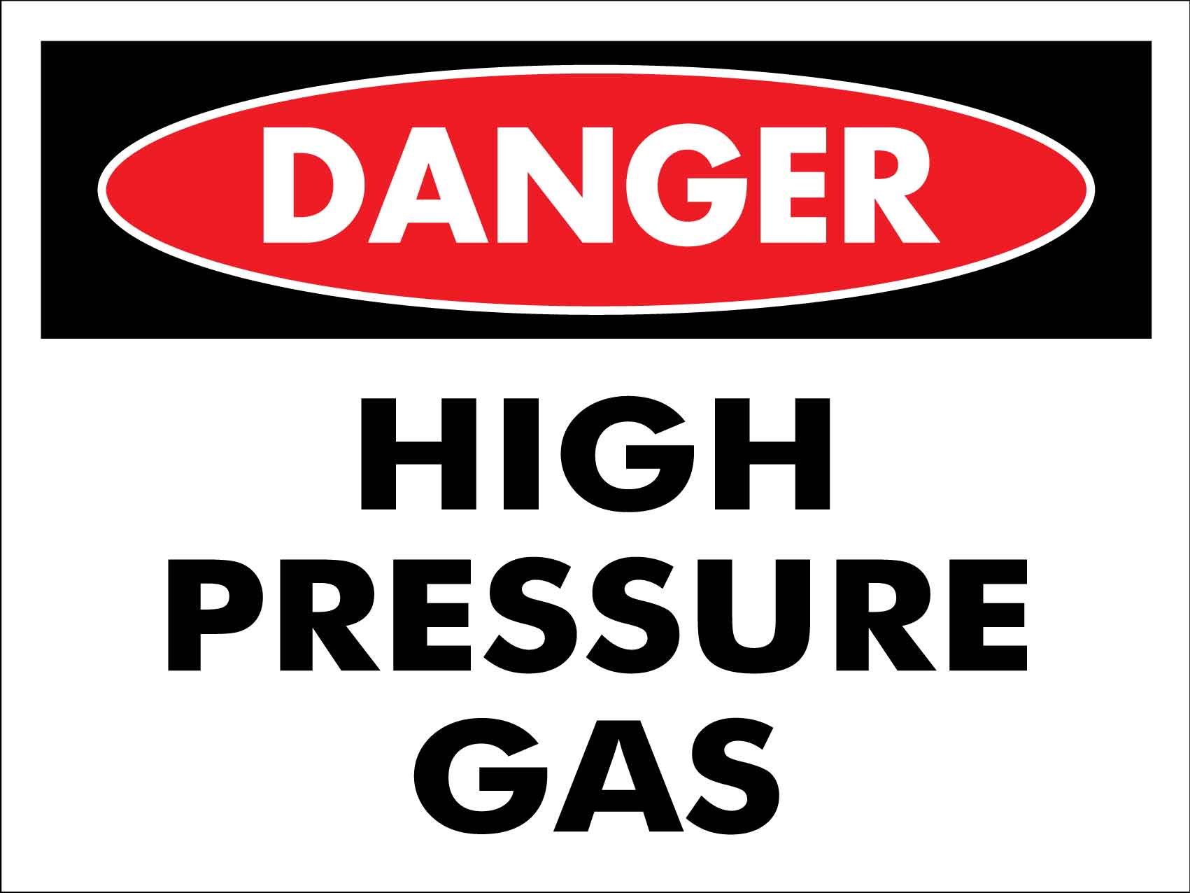 Danger High Pressure Gas Sign - New Signs