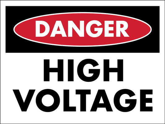 Danger High Voltage Sign - New Signs