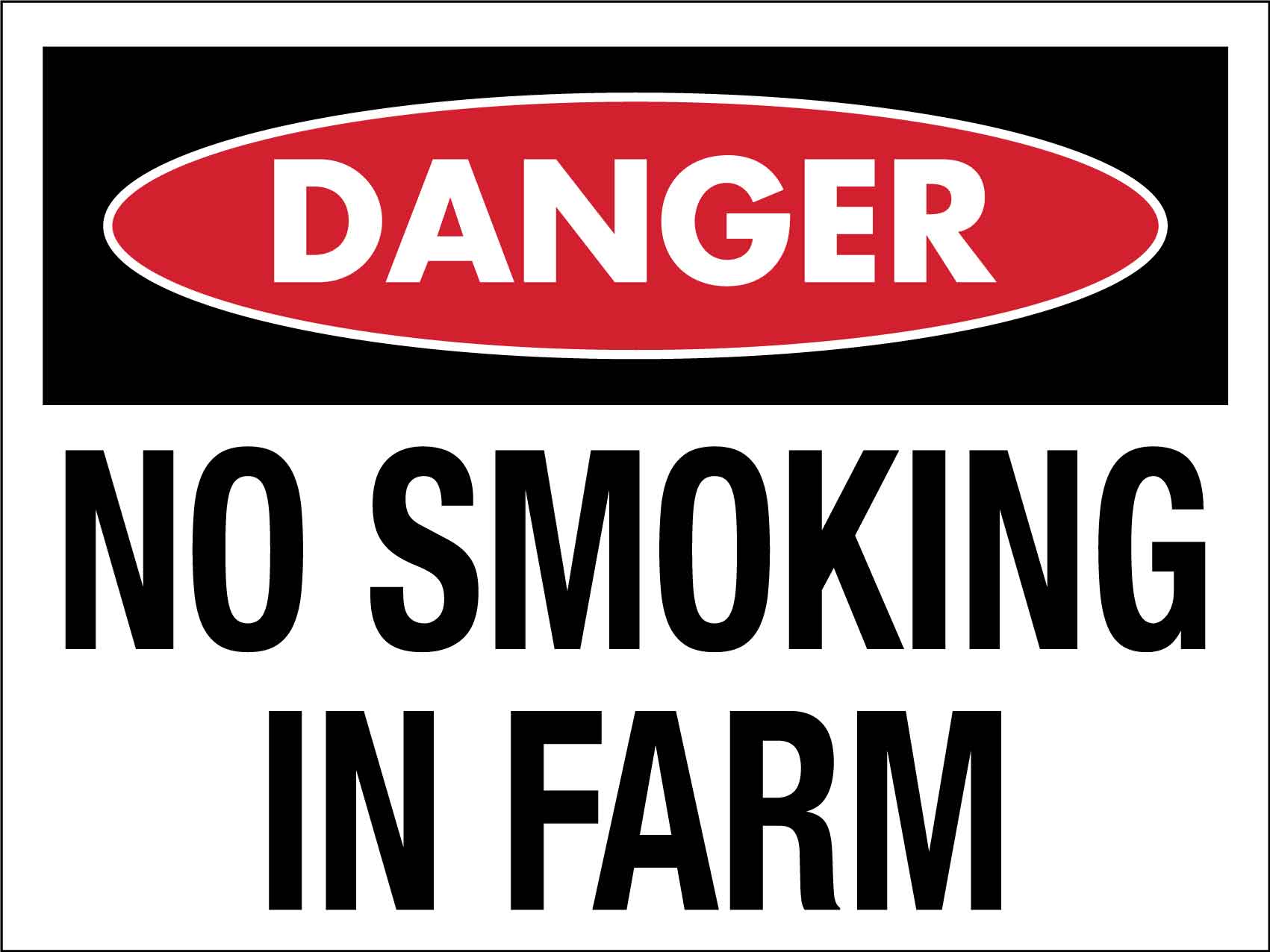 Danger No Smoking In Farm Sign - New Signs