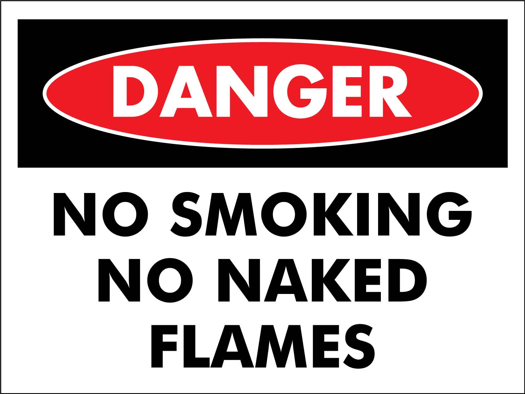 Danger No Smoking No Naked Flames Sign - New Signs
