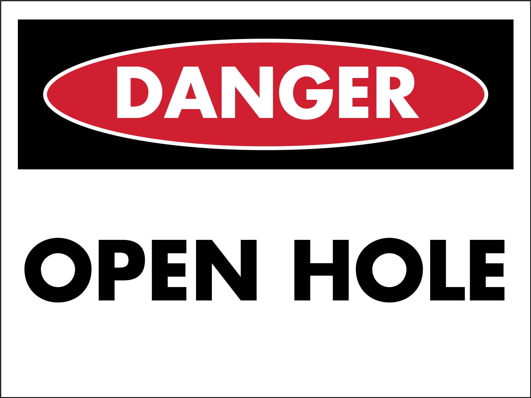Danger Open Hole Sign - New Signs