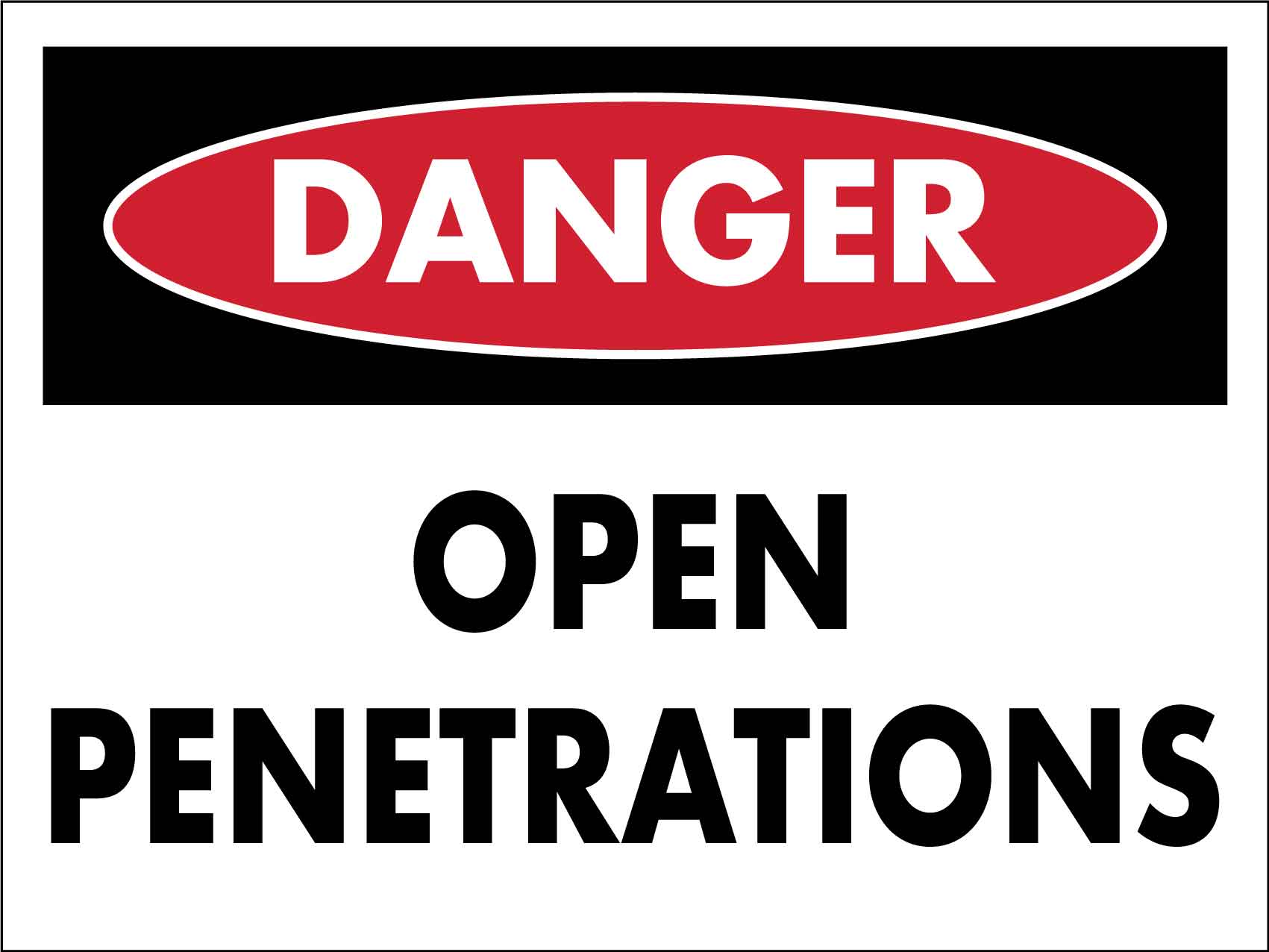 Danger Open Penetration Sign - New Signs