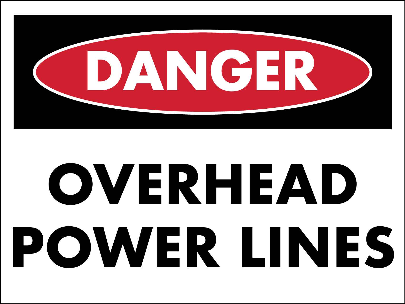 Danger Overhead Power Lines Sign - New Signs