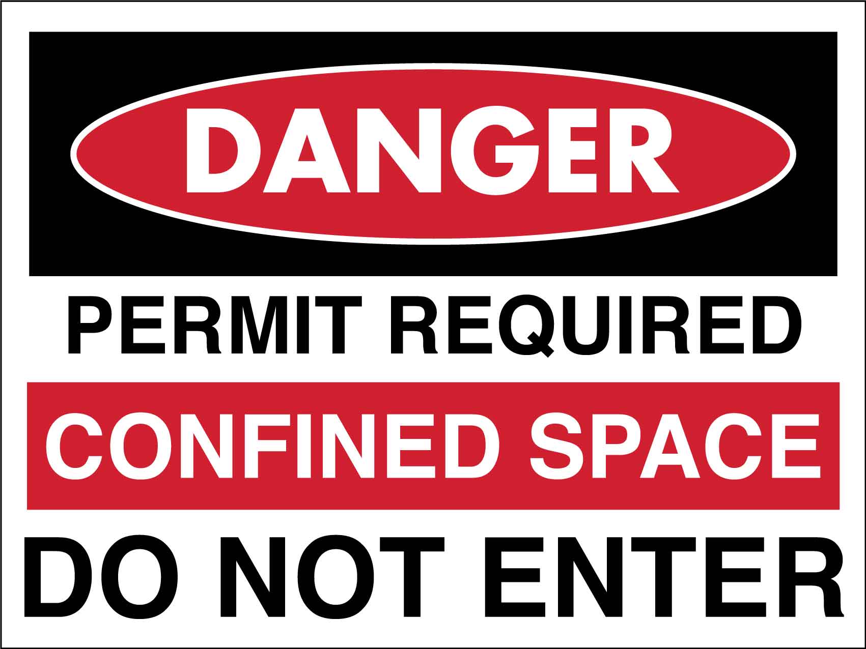 Danger Permit Required Confined Space Do Not Enter Sign - New Signs