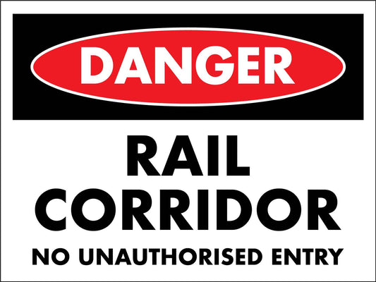 Danger Rail Corridor Sign - New Signs