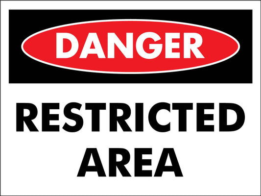 Danger Restricted Area Sign - New Signs