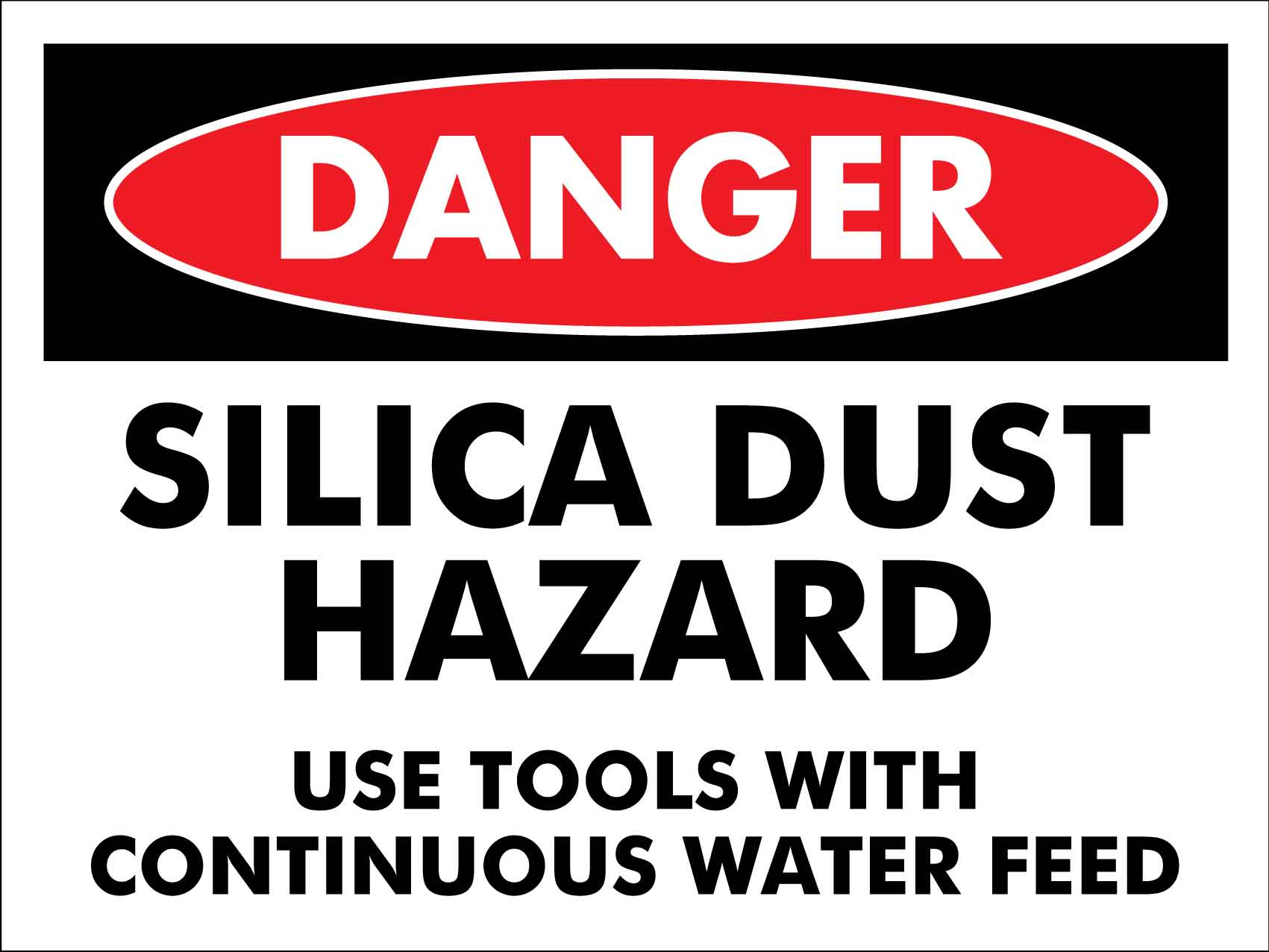 Danger Silica Dust Hazard Use Tools Sign - New Signs