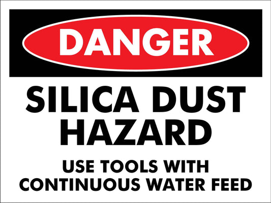 Danger Silica Dust Hazard Use Tools Sign - New Signs