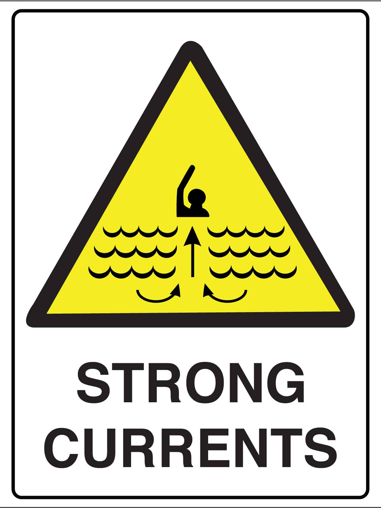 Danger Strong Currents Sign - New Signs