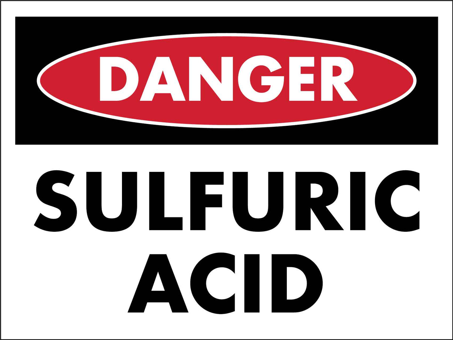 Danger Sulfuric Acid Sign - New Signs