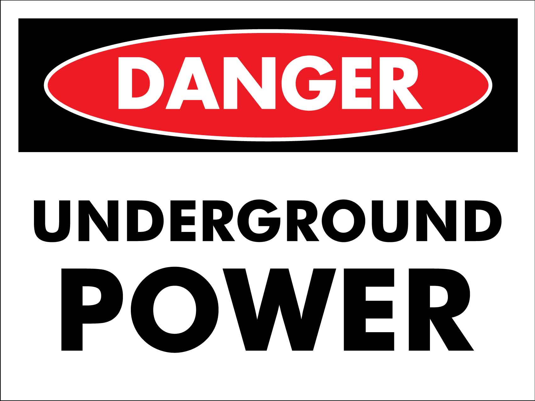 Danger Underground Power Sign - New Signs