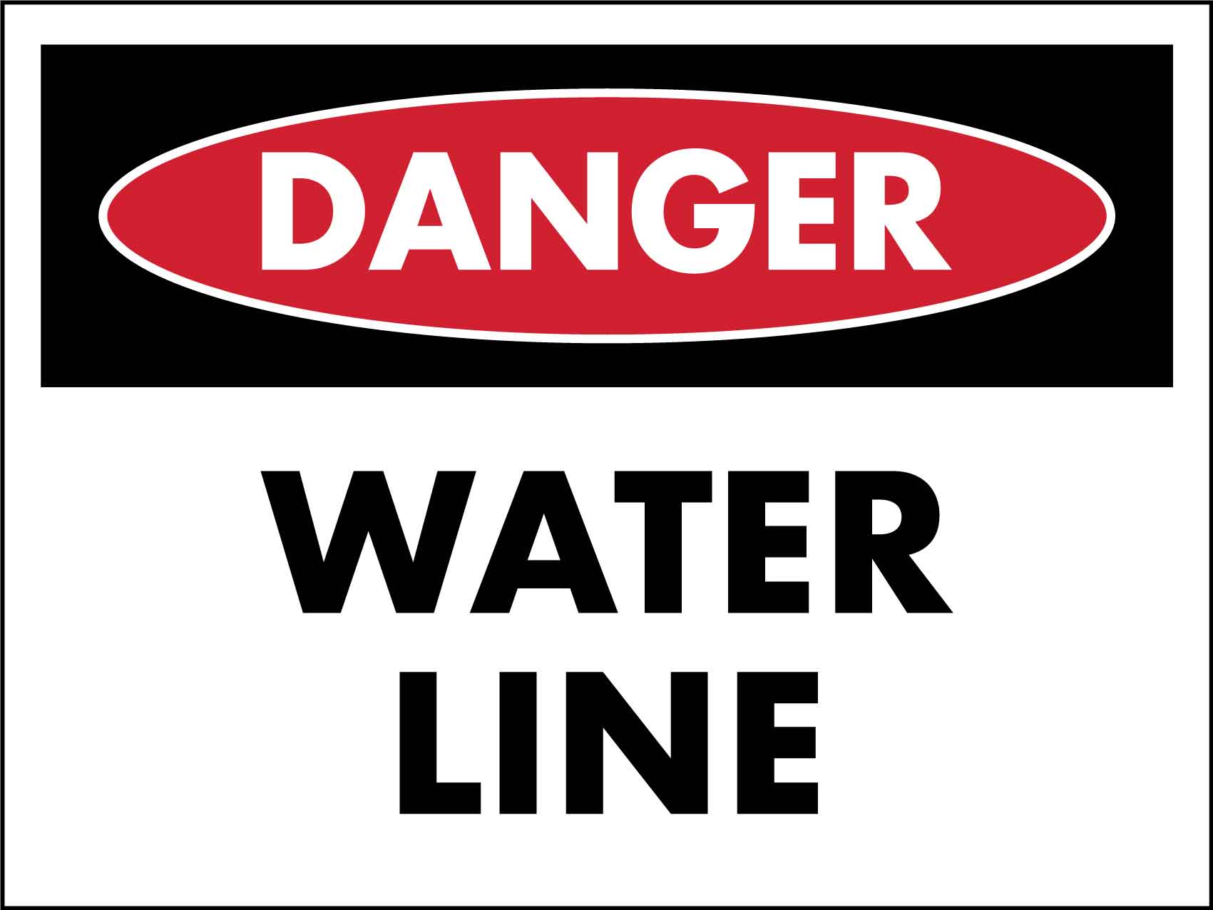 Danger Water Line Sign - New Signs
