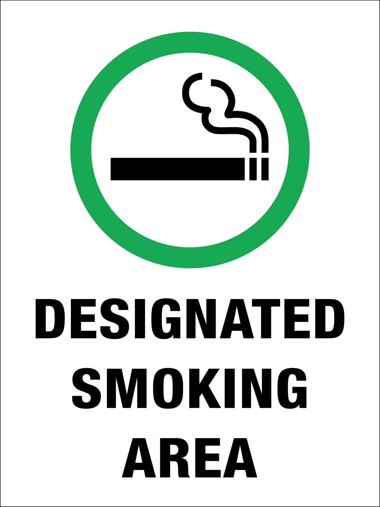 Designated Smoking Area Icon Sign - New Signs