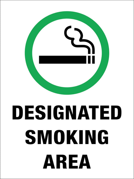 Designated Smoking Area Icon Sign - New Signs