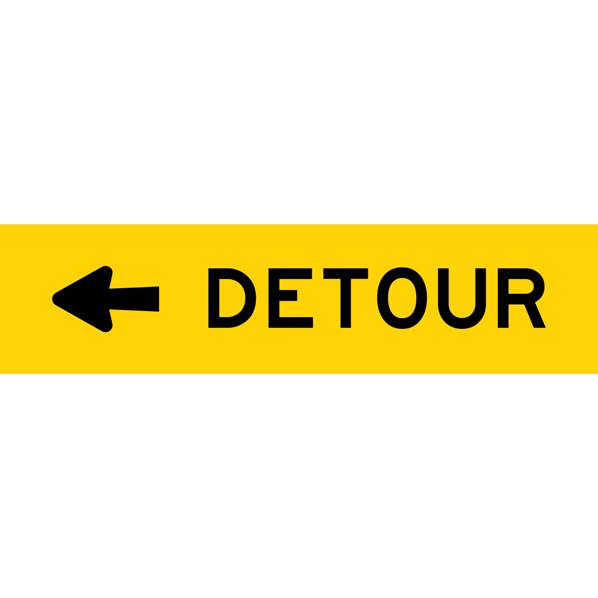 Detour (Arrow Left) Long Skinny Multi Message Traffic Sign - New Signs