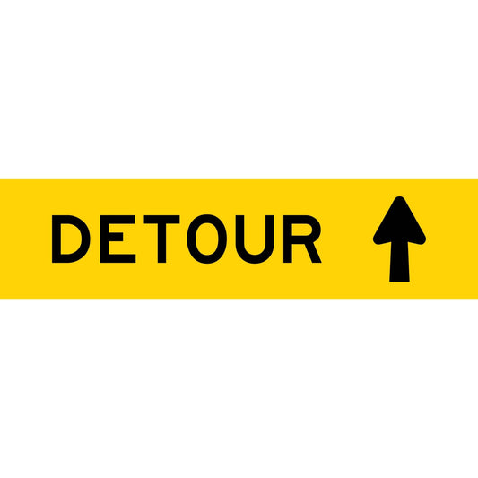 Detour (Arrow Up) Long Skinny Multi Message Traffic Sign - New Signs