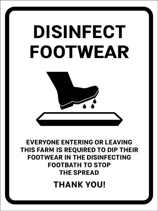 Disinfect Footwear Sign - New Signs
