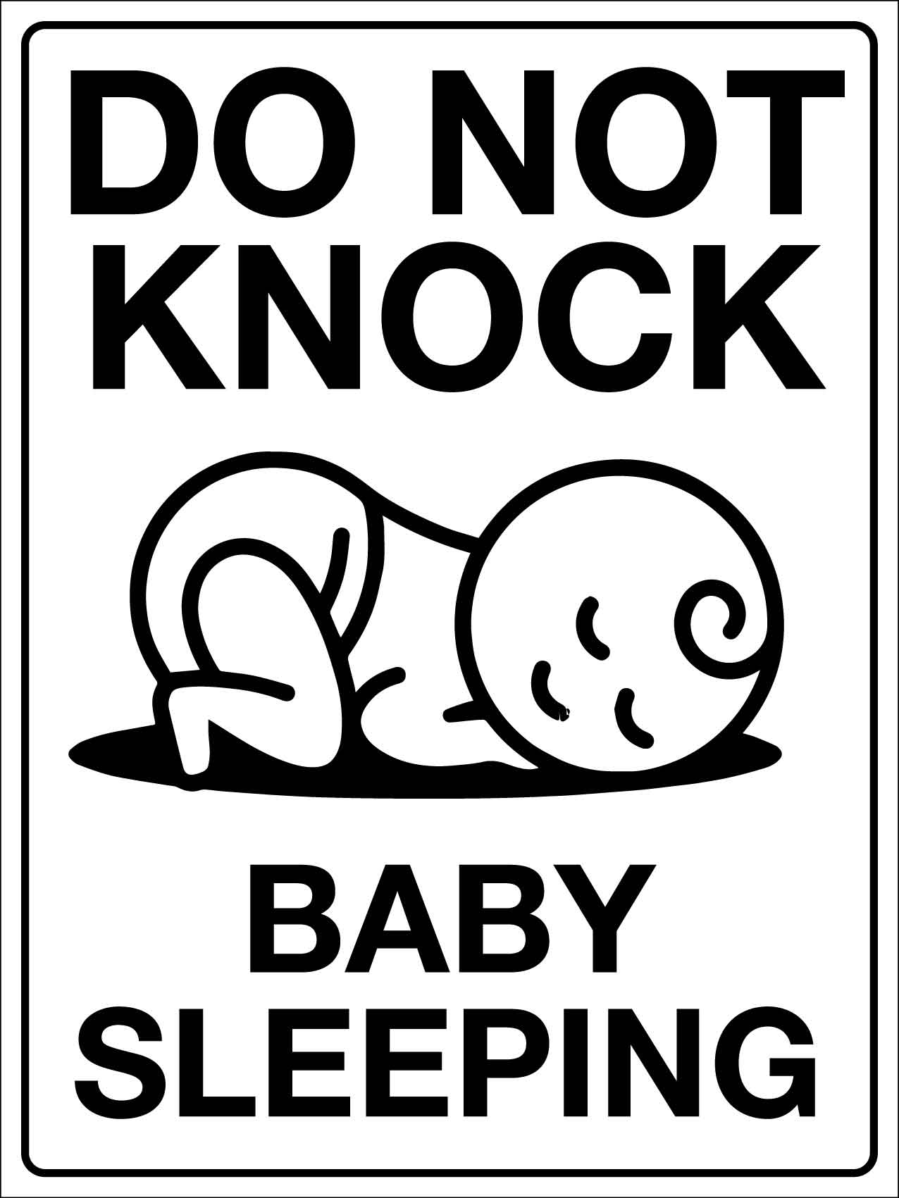 Do Not Knock Baby Sleeping Sign - New Signs