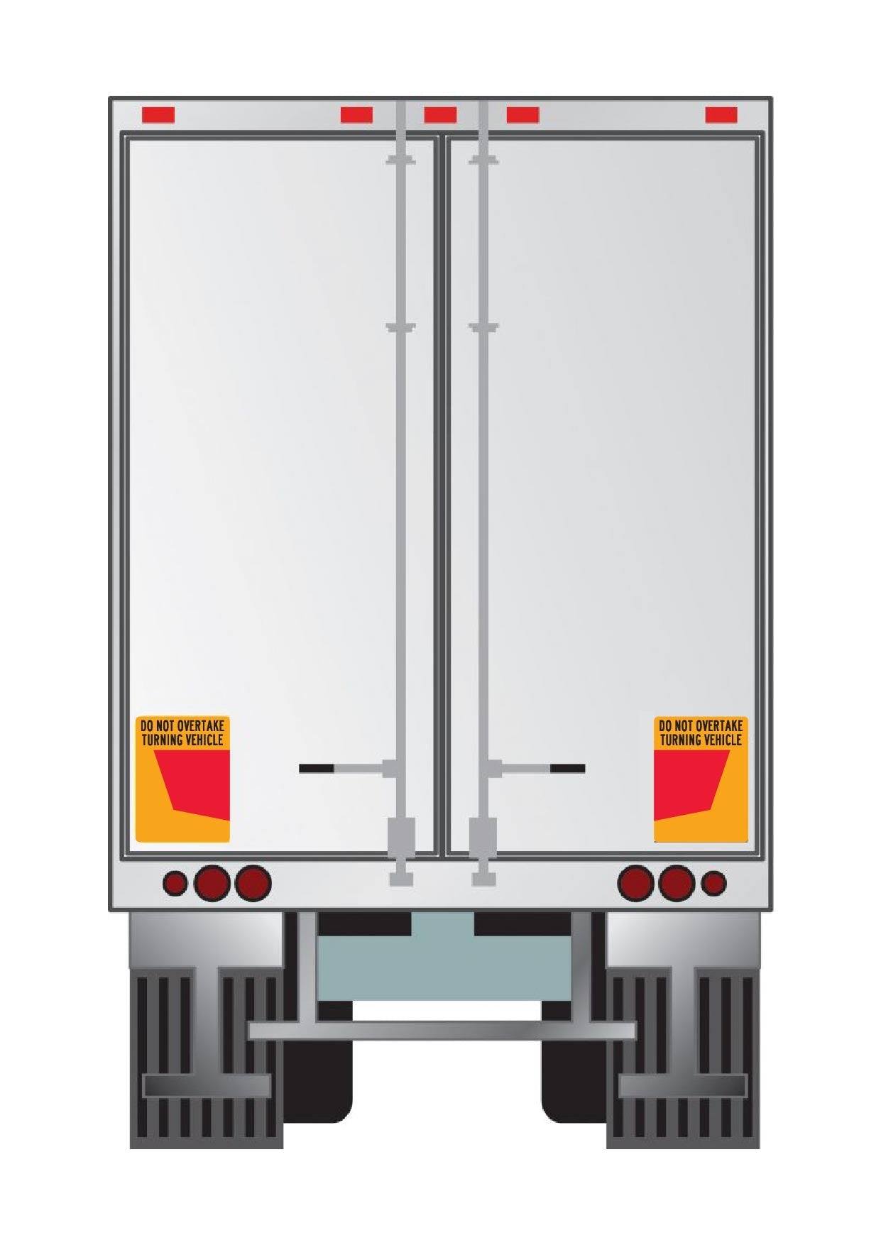 Do Not Overtake Turning Vehicle (Set) 300mm x 400mm Reflective Sign - New Signs