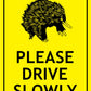 Echidna Please Drive Slowly Bright Yellow Sign - New Signs