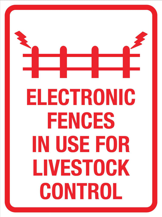 Electronic Fences In Use For Livestock Control Sign - New Signs