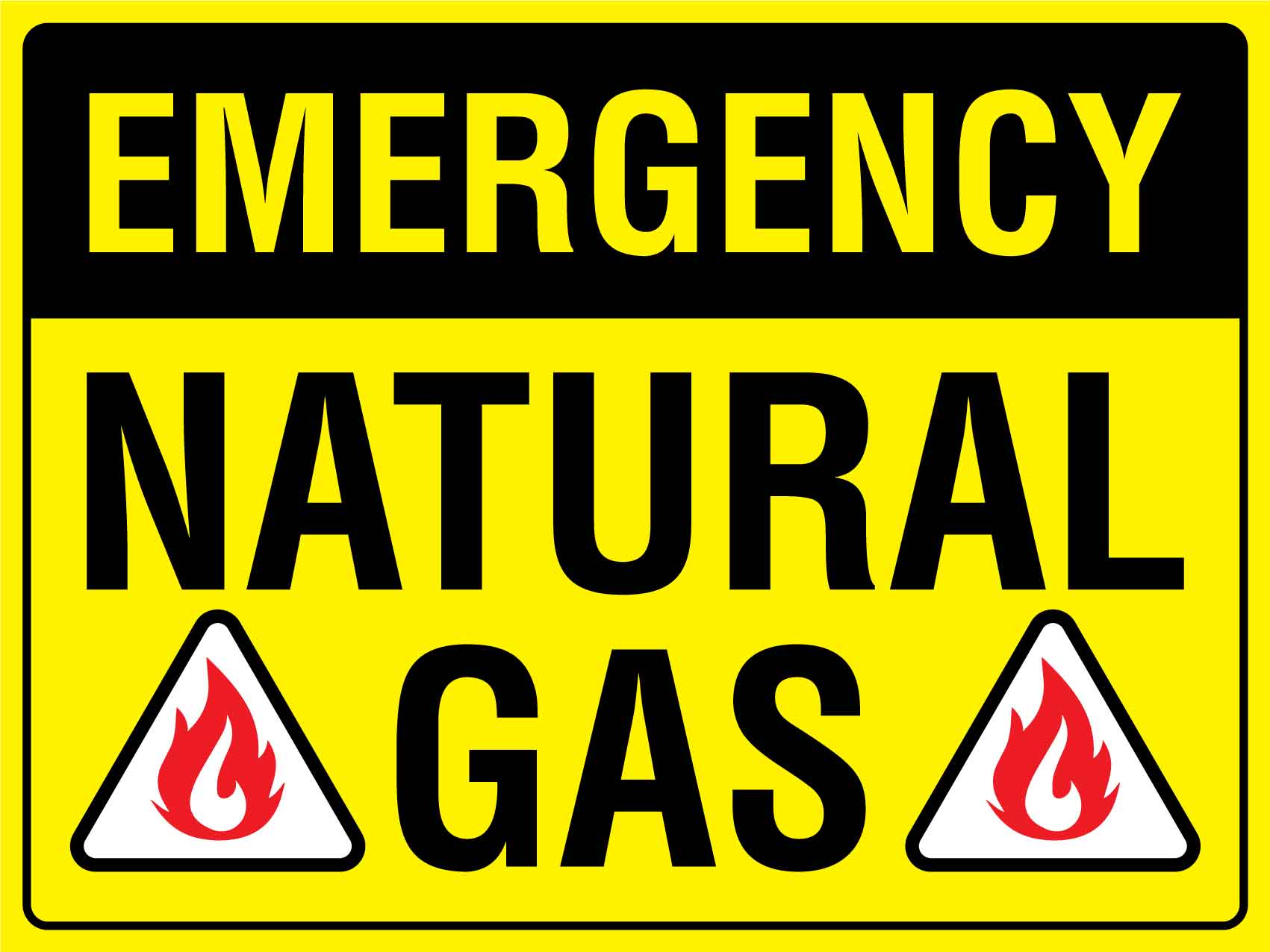 Emergency Natural Gas Sign - New Signs