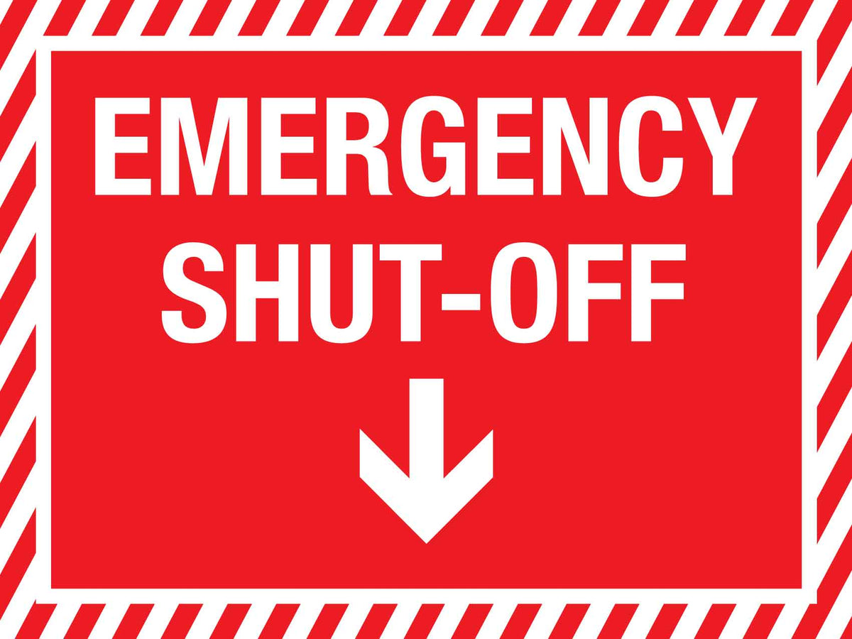Emergency Shut Off Arrow Sign – New Signs