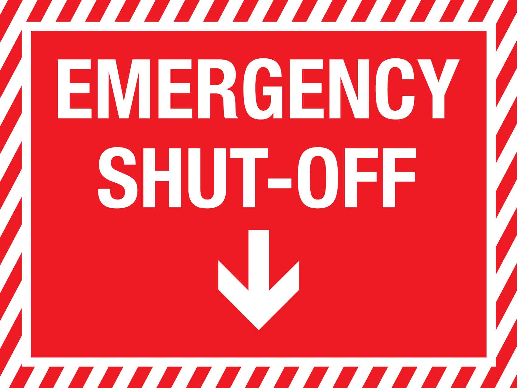 Emergency Shut Off Arrow Sign - New Signs