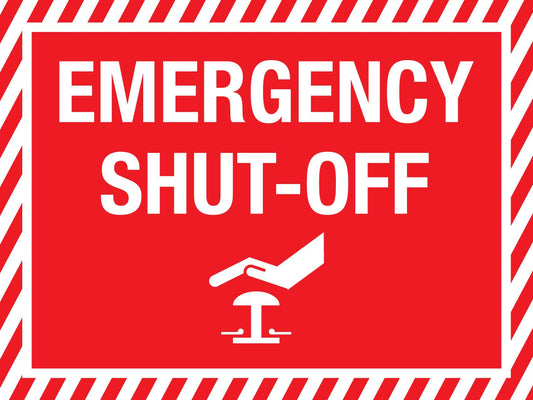 Emergency Shut Off Button Sign - New Signs