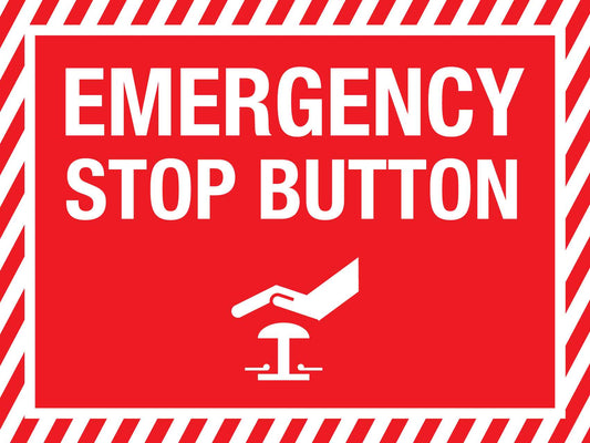 Emergency Stop Button Symbol Sign - New Signs