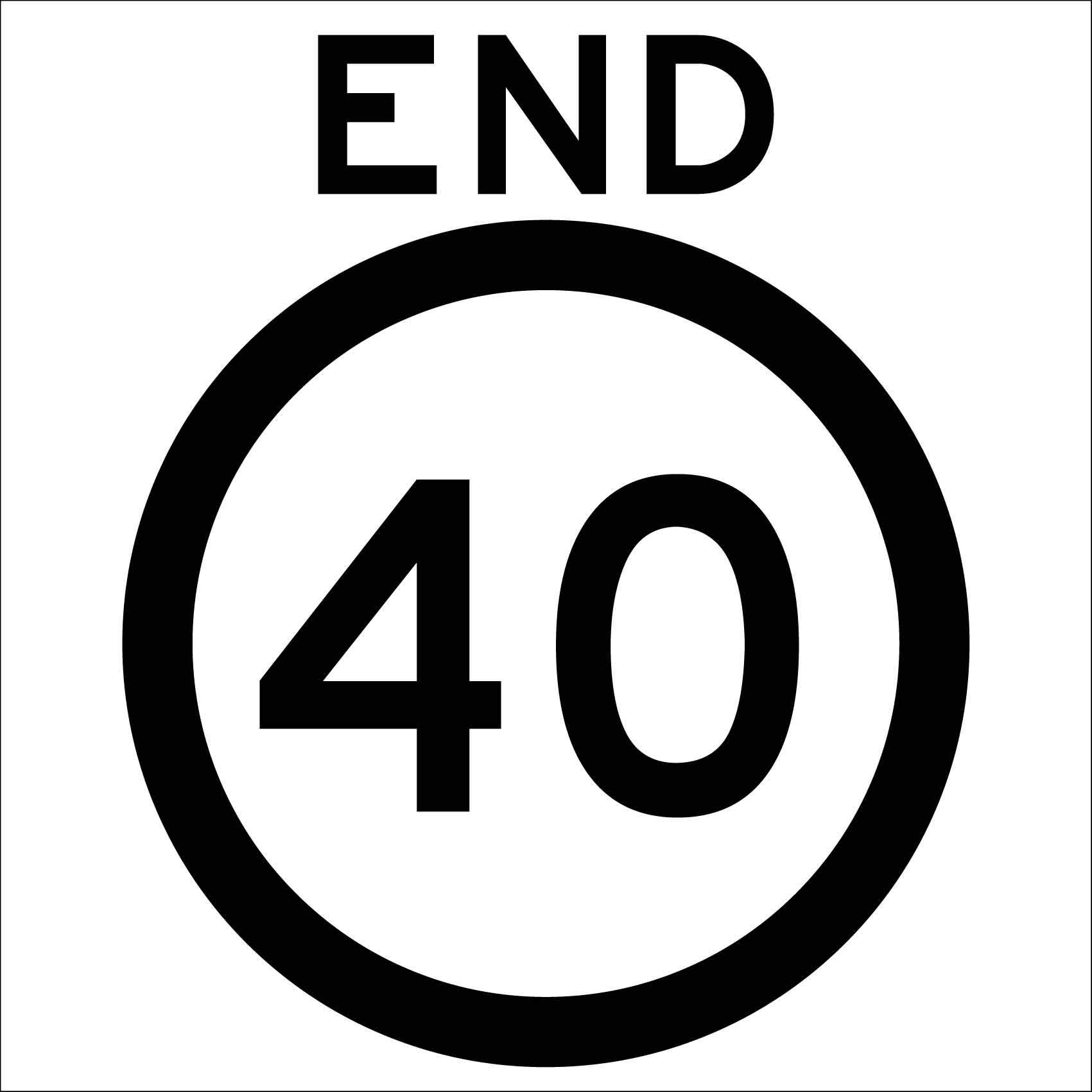 End 40km Multi Message Traffic Sign - New Signs