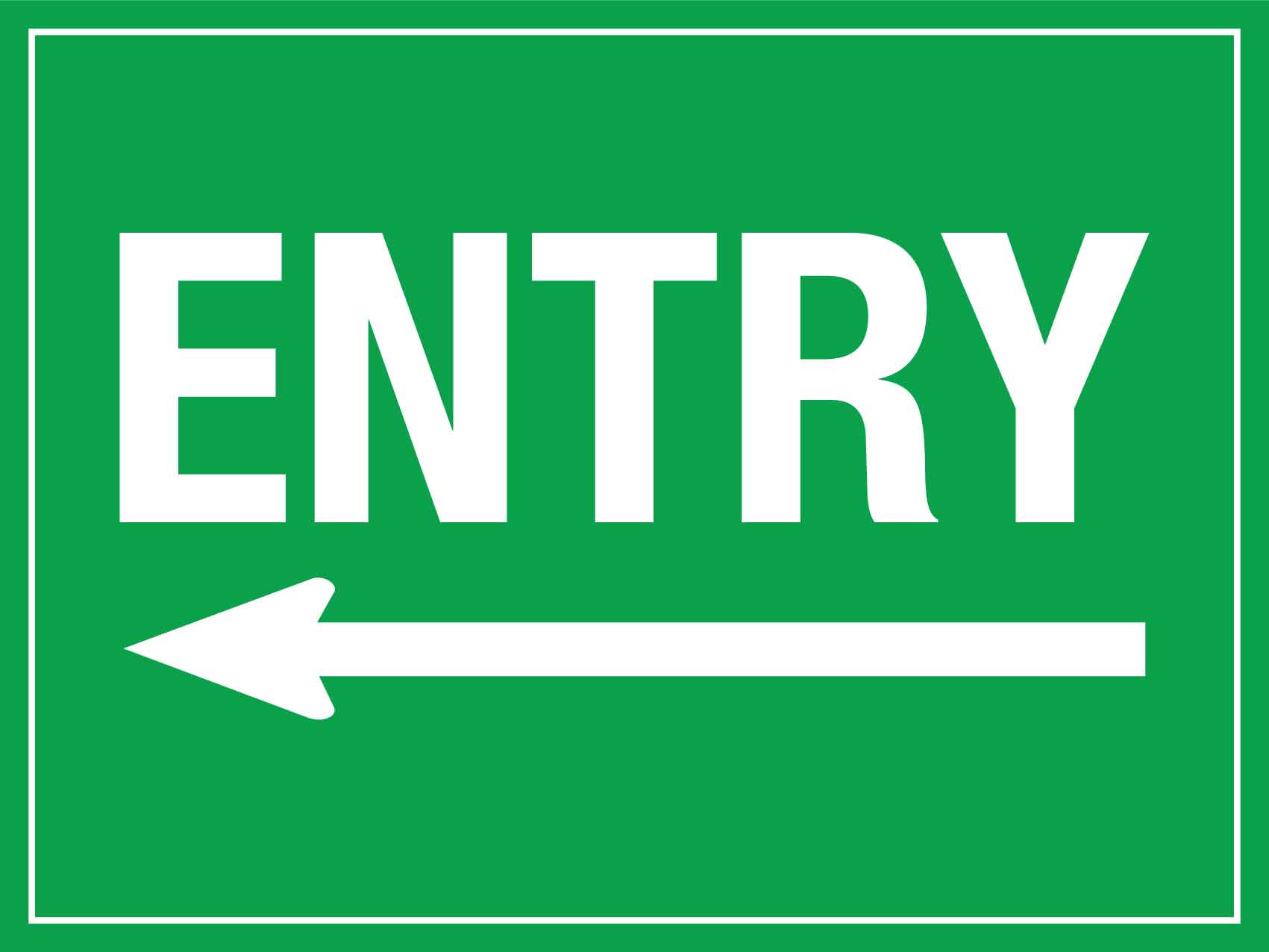 Entry (Arrow Left) Sign - New Signs