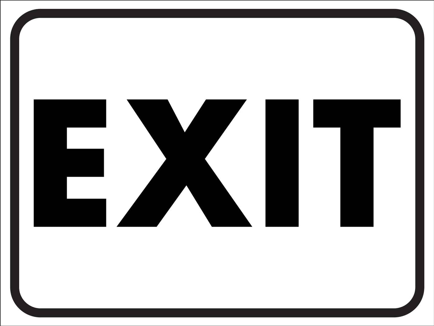 Exit Black and White Sign - New Signs