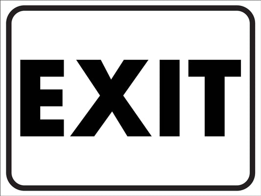 Exit Black and White Sign - New Signs