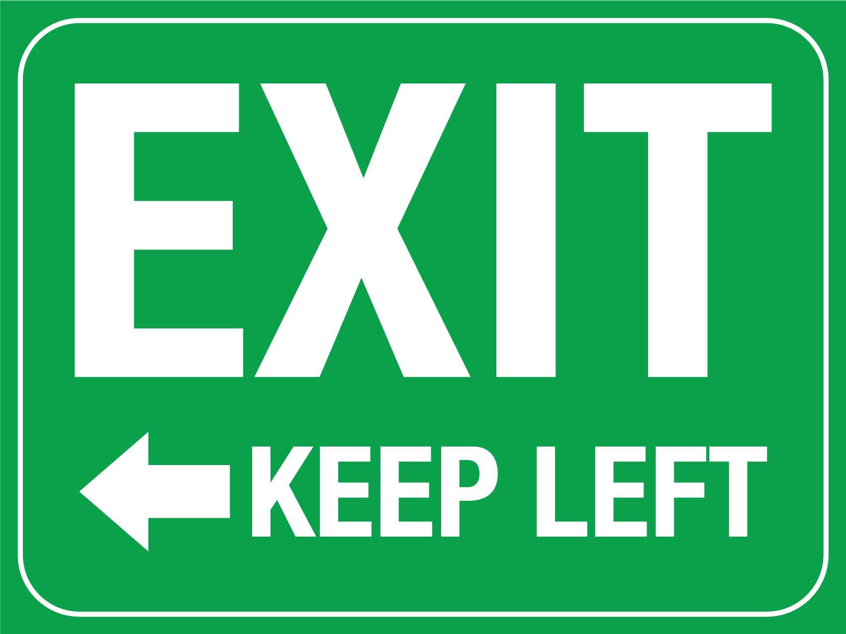 Exit Keep Left Sign - New Signs