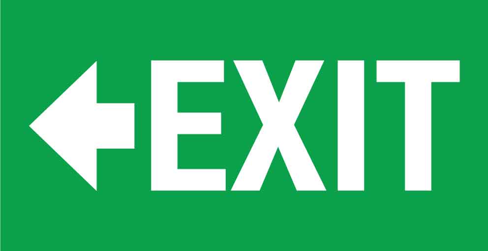 Exit Left Arrow Small Sign - New Signs