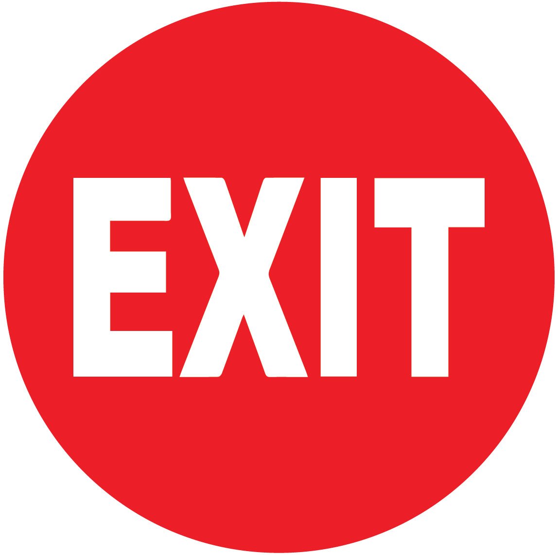 Exit Red Decal - New Signs