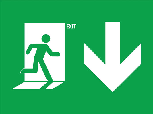 Exit Sign Arrow Down Sign - New Signs