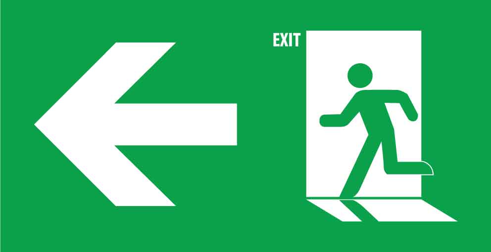 Exit Sign Arrow Left Small Sign - New Signs