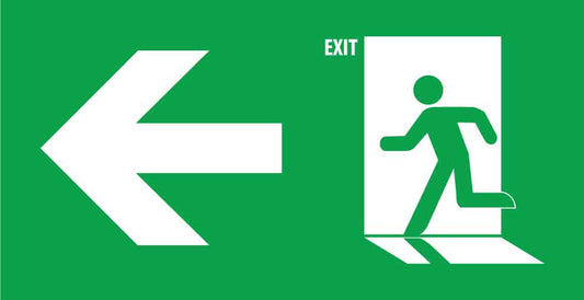 Exit Sign Arrow Left Small Sign - New Signs
