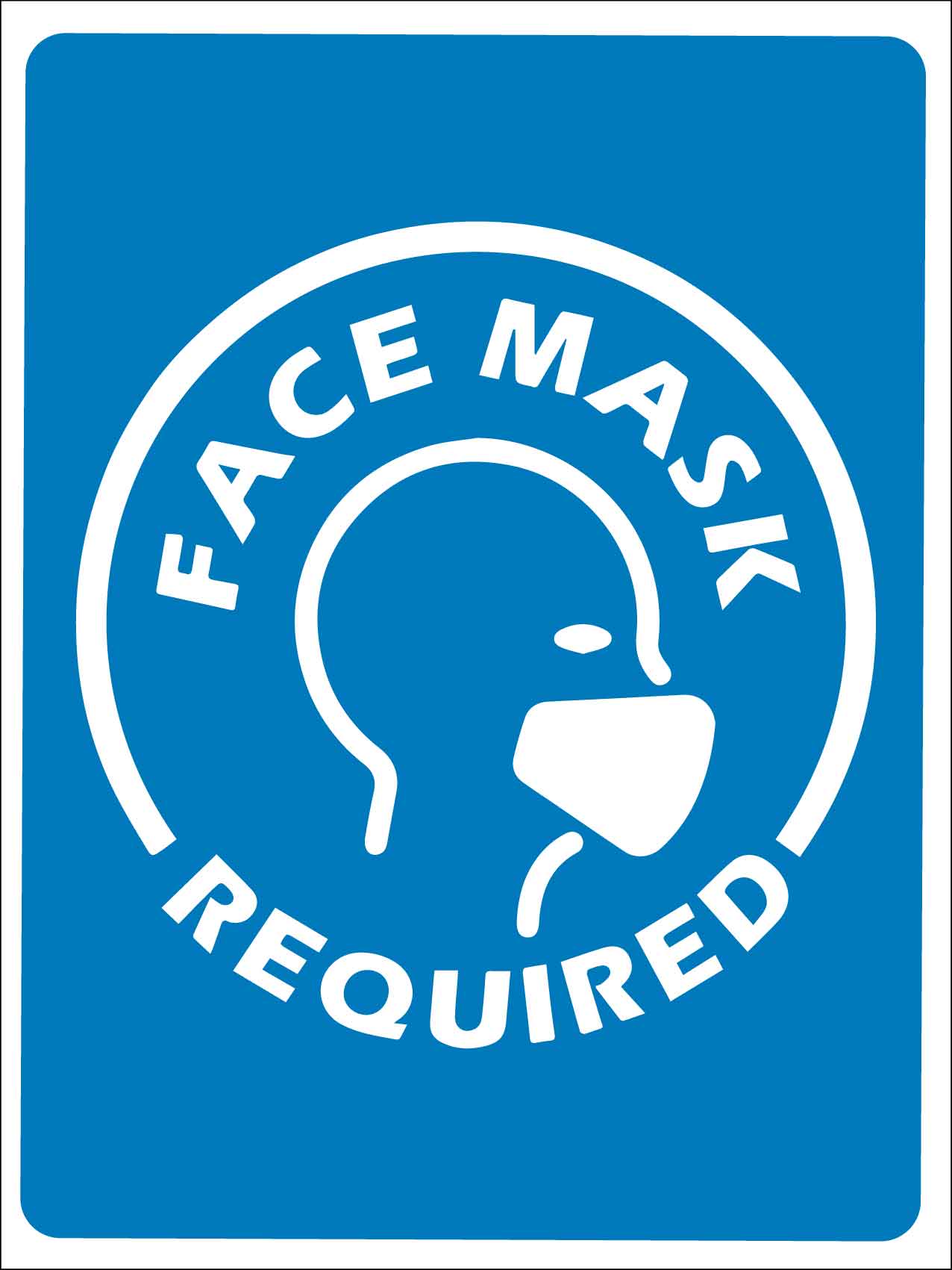 Face Mask Required Image Blue Sign - New Signs
