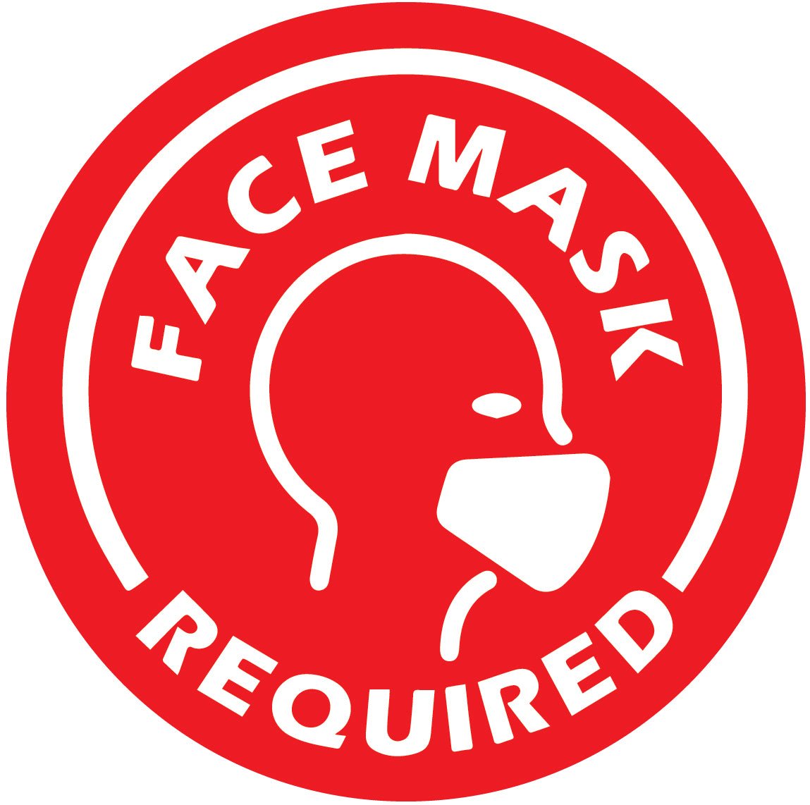 Face Mask Required Red Decal - New Signs