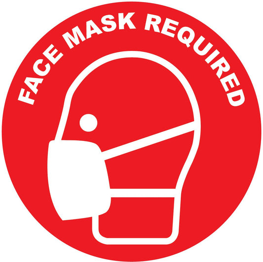Face Mask Required Symbol Red Decal - New Signs