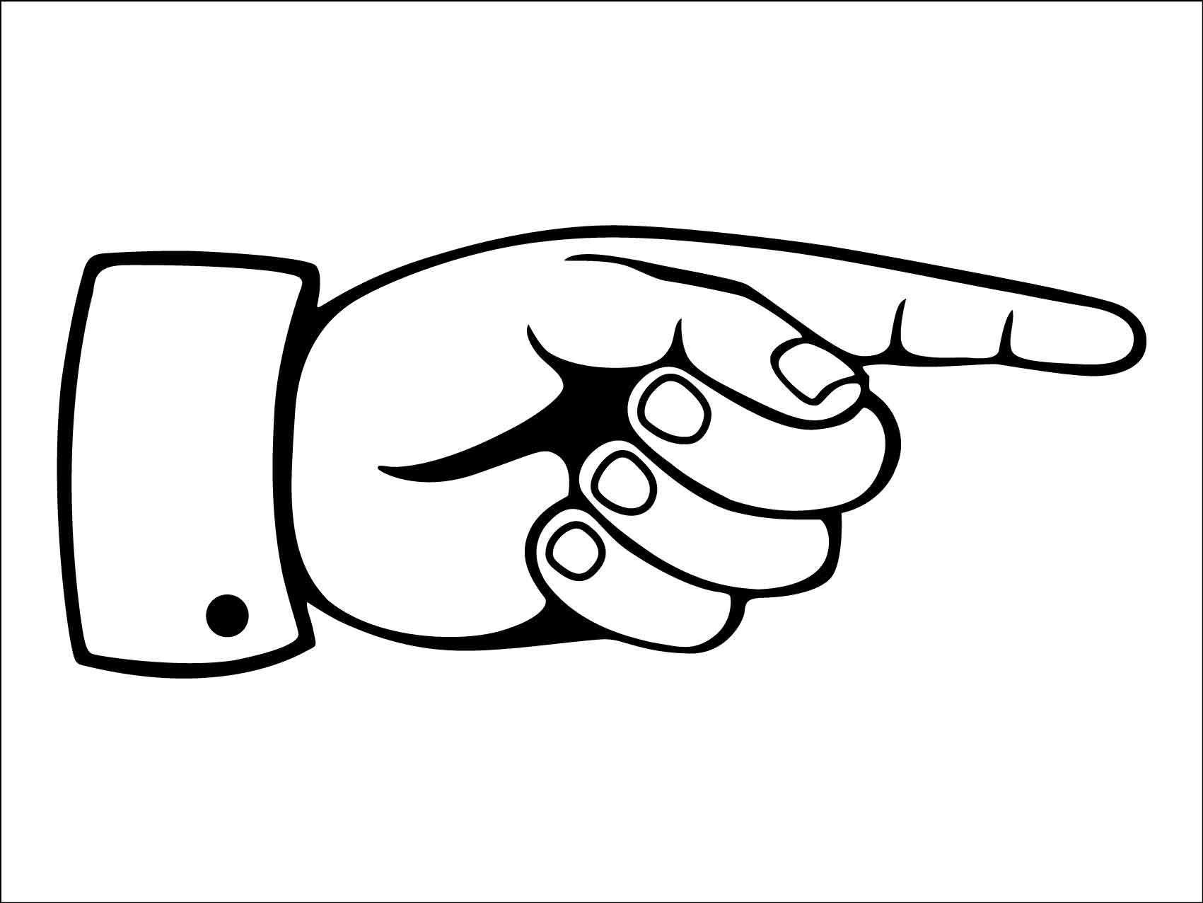 Finger Pointing Right Sign - New Signs