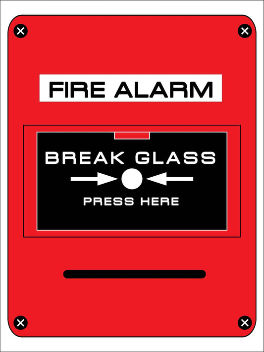 Fire Alarm Break Glass Sign - New Signs